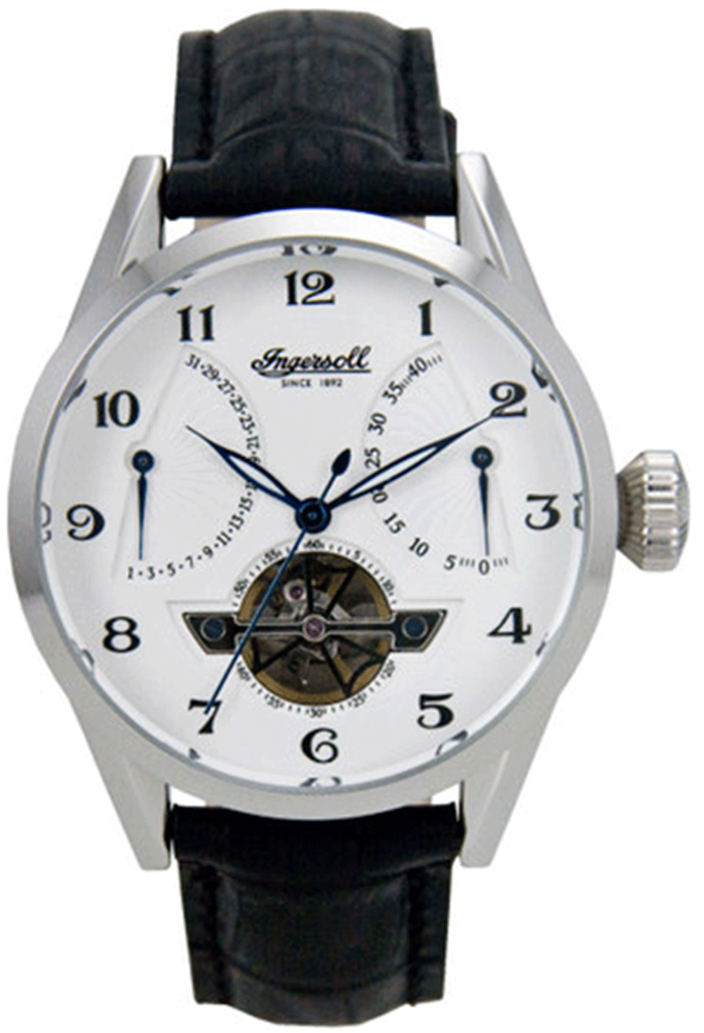 Ingersoll Watches Bison No6 IN8900BCR Mens Black leather with white st