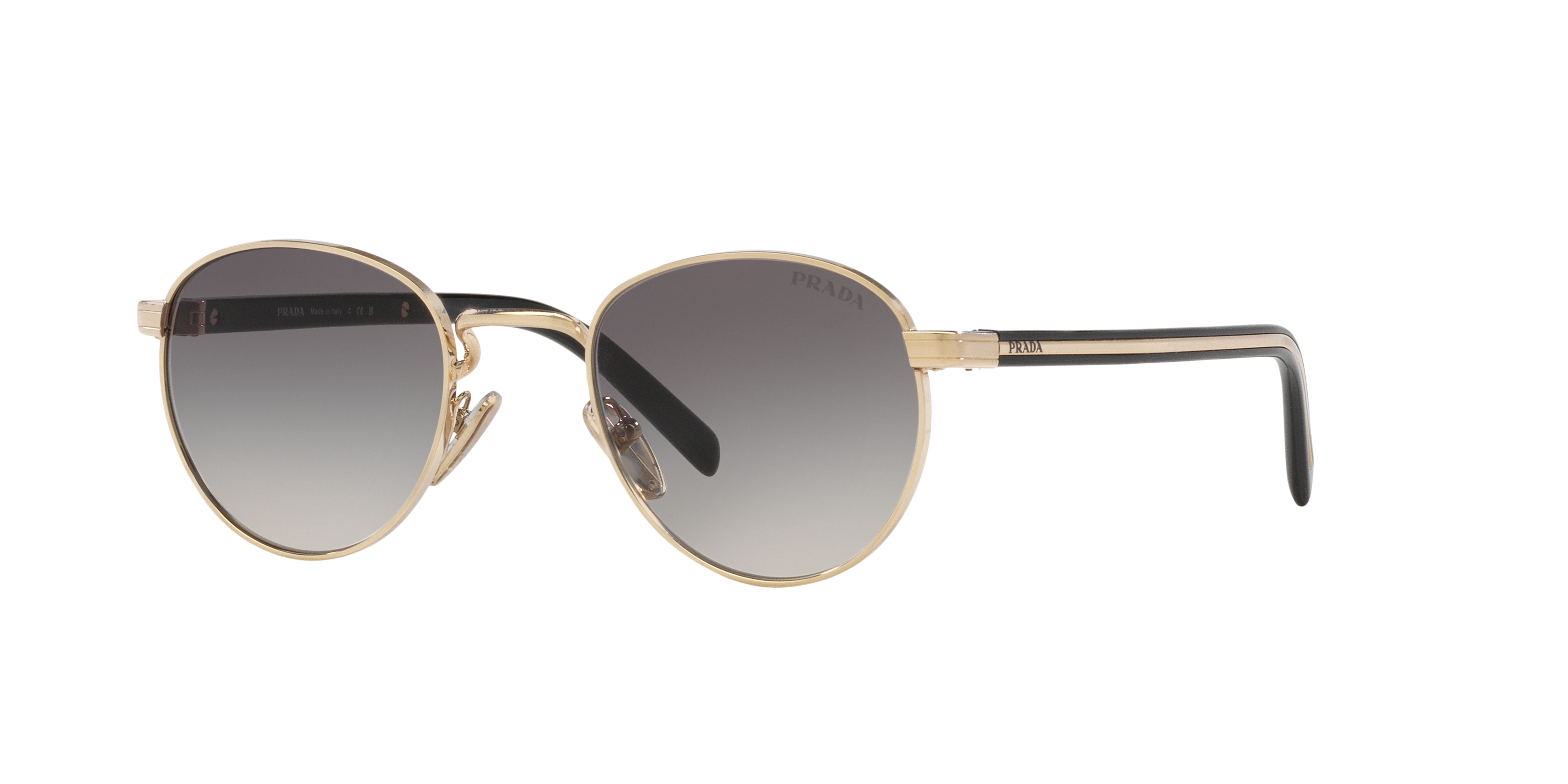 Prada PRB52S ZVN0A6 Sunglasses Pale Gold Round Frame, Brown Gradient Lenses Prada - PR B52S Sunglasses | Specs Collective main image 4