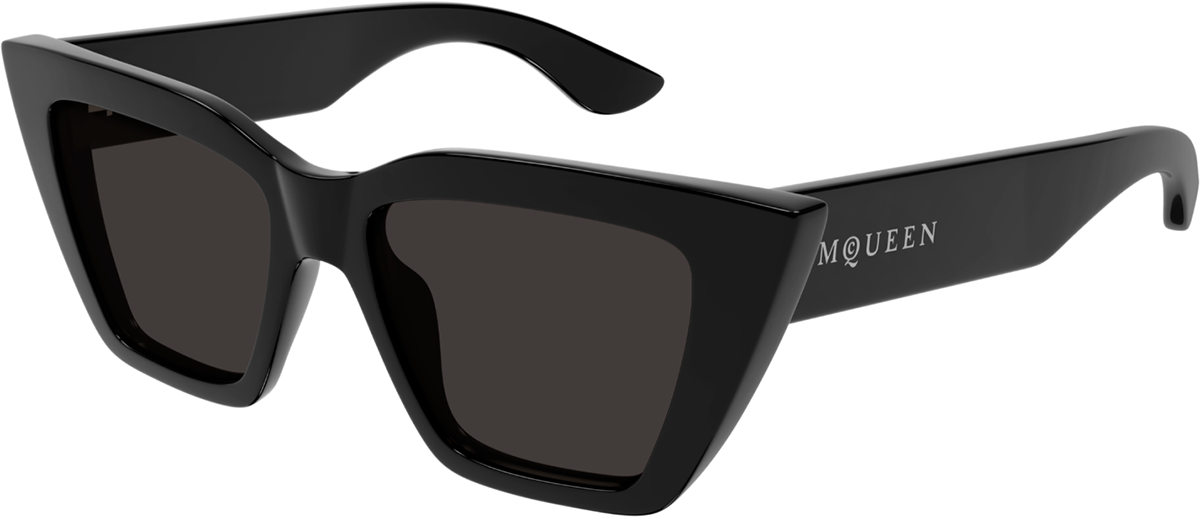 Alexander McQueen AM0329S 002 Square Sunglasses – Black/Grey Alexander McQueen® AM0329S Rectangle Sunglasses EuroOptica™ main image 3