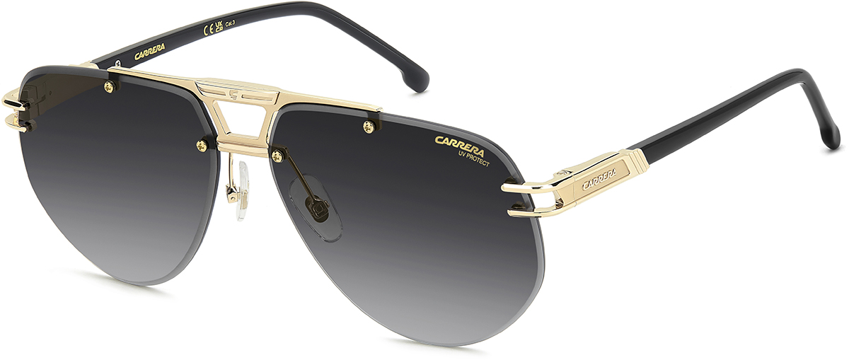 Occhiali Da Sole Carrera Flaglab 14 – 7C5TE – Montatura Nero/Oro – Lenti Grigie – 62-11