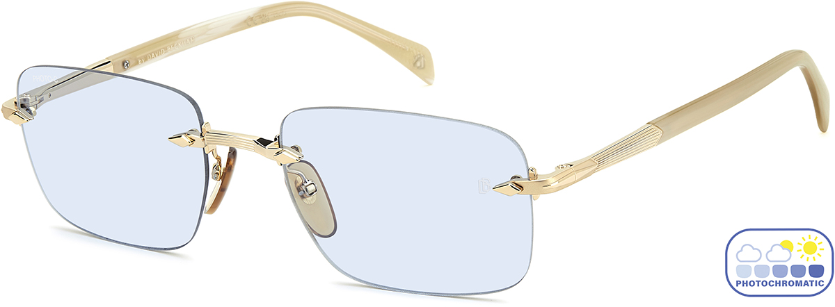 David Beckham Men's Sunglasses – Model DB 7109/S, Gold Black Frame, Size 56