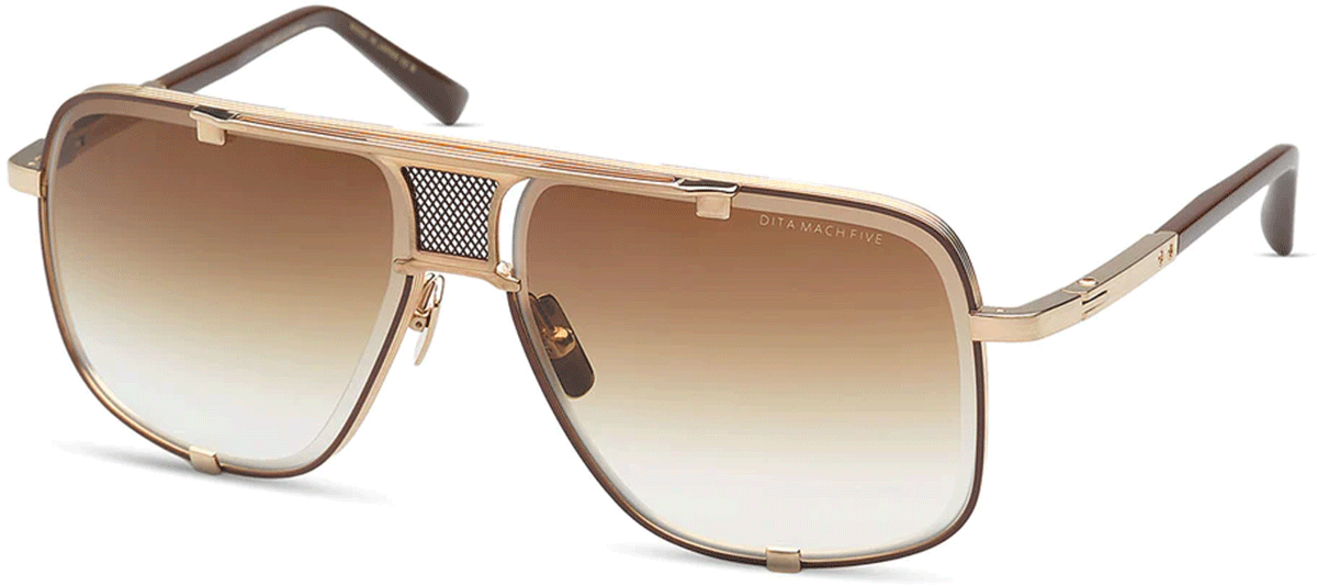Lunettes De Soleil DITA GRAND DECADE - Crystal Blanc/Dégradé Or - Aviateur - Neuf Avec étiquettes