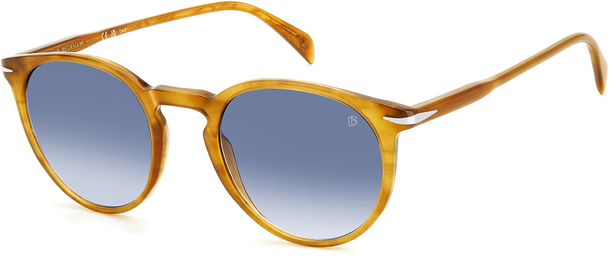 David Beckham Modern Sunglasses - Kvi/Ir Striped Brown Acetate Frame, 54mm Size, Includes Case - View #4