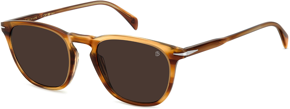 David Beckham Modern Sunglasses - Kvi/Ir Striped Brown Acetate Frame, 54mm Size, Includes Case - View #6