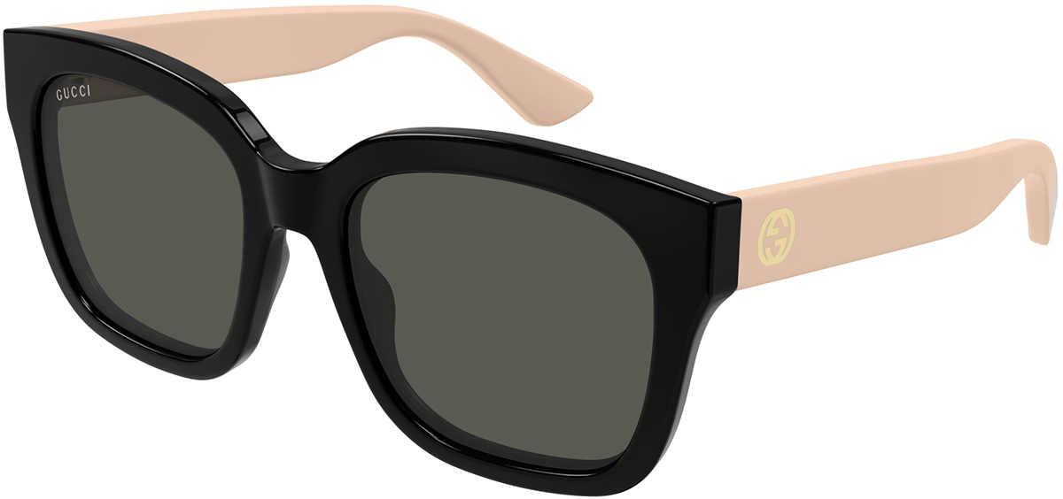 Gucci GG1714S 006 Sunglasses Black/Pink Square Frame, Grey Lenses Gucci Gg1714s Black Female Cat-Eye Sunglasses | Eyewear Index main image 2