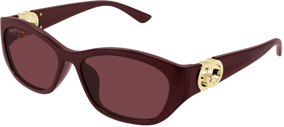 NEW GUCCI GG1692SA 005 WOMEN BURGUNDY SUNGLASSES Gucci Sunglasses GG1692S 005 Shiny Solid Burgundy - eye-oo.com main image 3