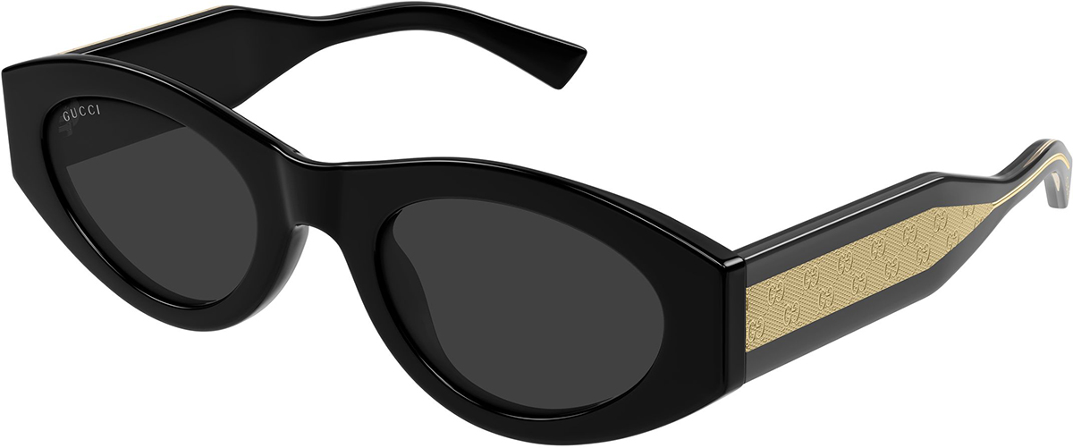 Gucci GG1565S-001  Black & Gold Cat-Eye Sunglasses with Grey Lenses Gucci GG1565S 001 52 Sunglasses | Shade Station main image 2