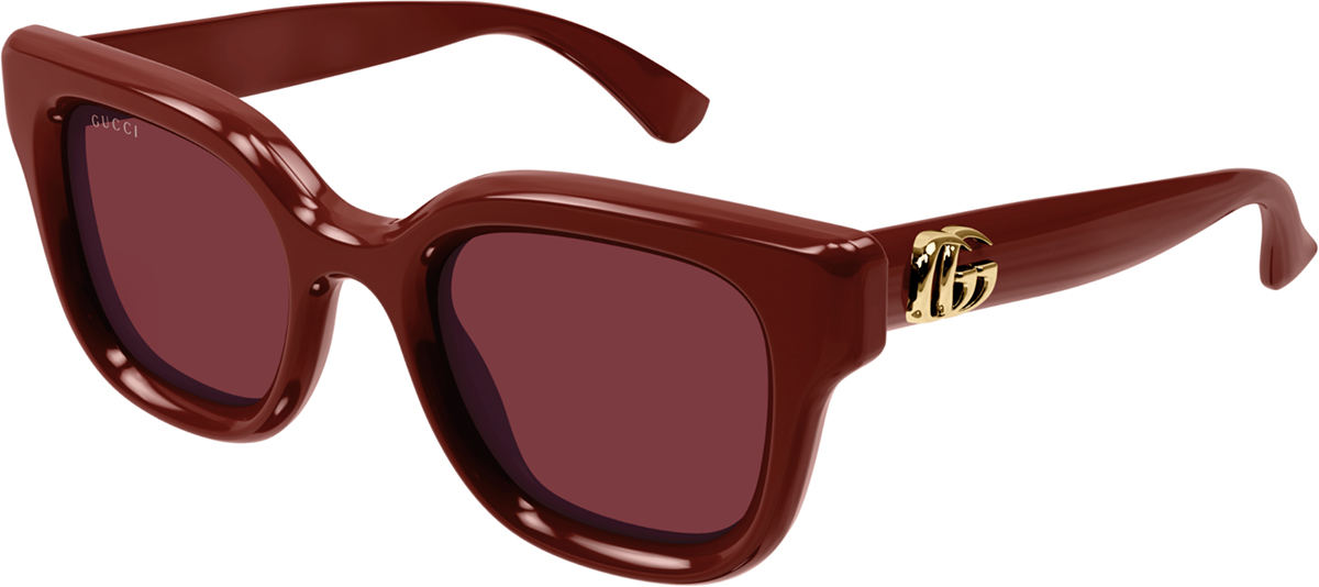NEW GUCCI GG1692SA 005 WOMEN BURGUNDY SUNGLASSES Gucci Sunglasses GG1692S 005 Shiny Solid Burgundy - eye-oo.com main image 2