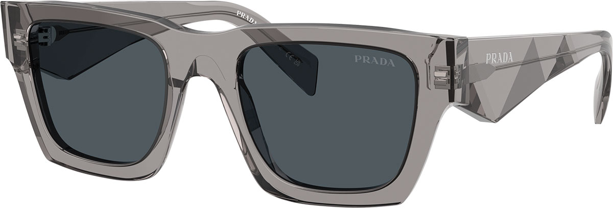 BRAND NEW Prada PR06YS 12R09T Transparent Grey Rectangle Unisex Sunglasses Prada PR 06YS Sunglasses 12R09T Grey - eye-oo.com main image 3