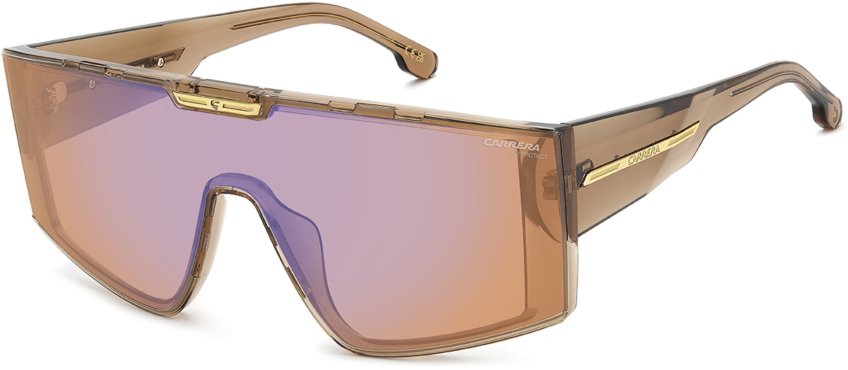 Valentino V-ROMASK VLS-120C Sunglasses White Gold Shield Frame, Pink Lenses Valentino V Romask VLS120 Shield Sunglasses | Fashion Eyewear main image 2