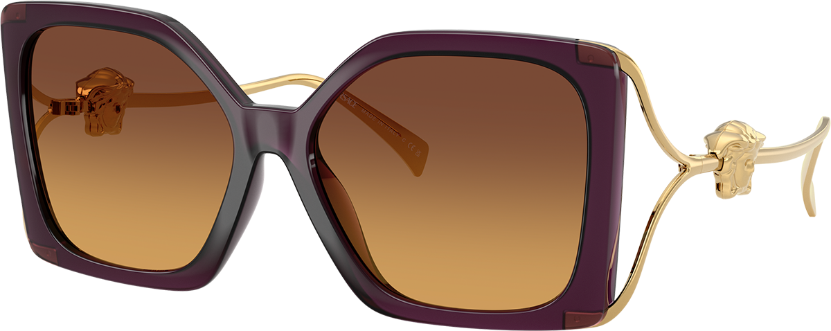 Versace VE2288 1002B8 Sunglasses Gold Square Frame, Brown Gradient Lenses VE2288 Sunglasses - Versace Authorized Retailer | coolframes  main image 2