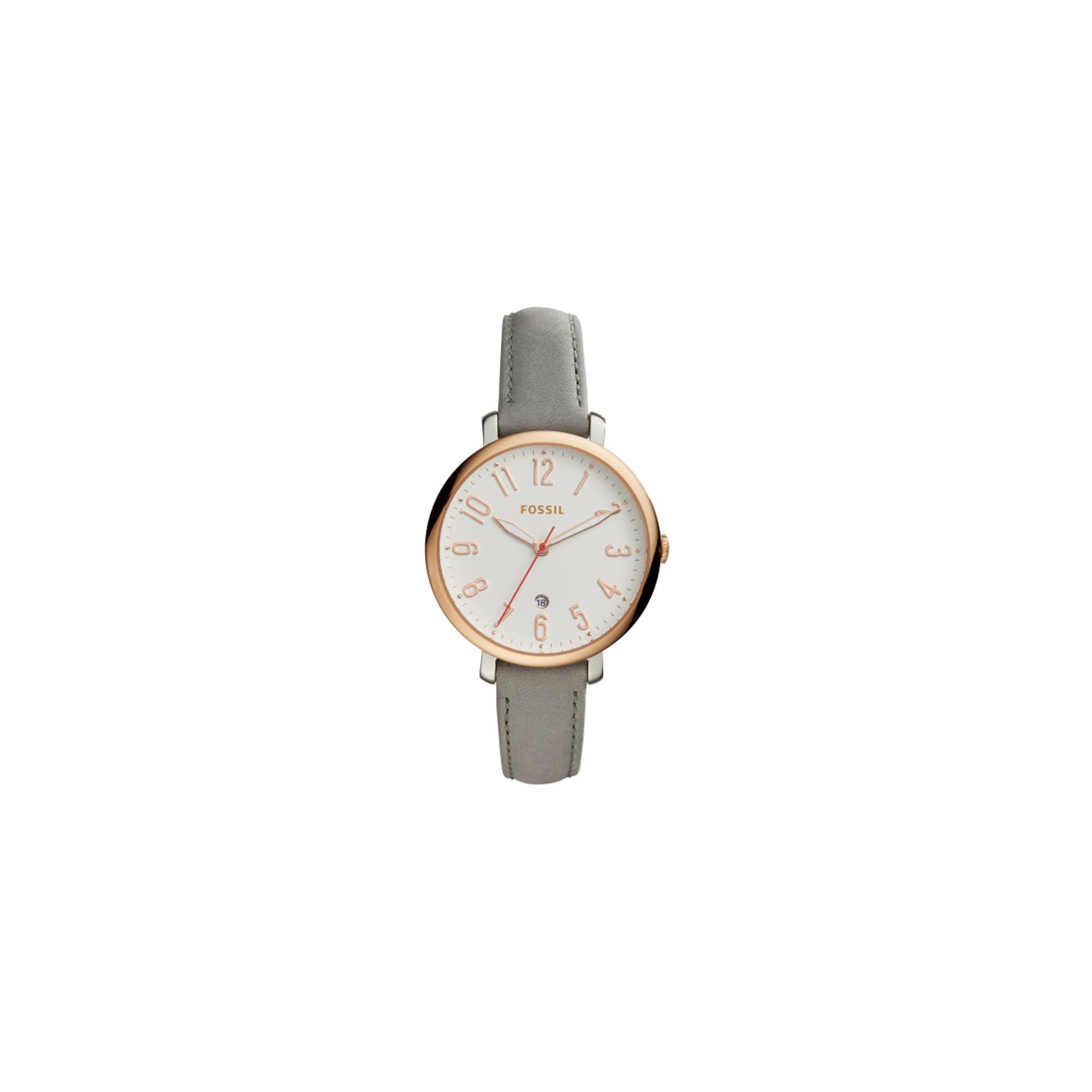 Fossil jacqueline sales grey leather watch