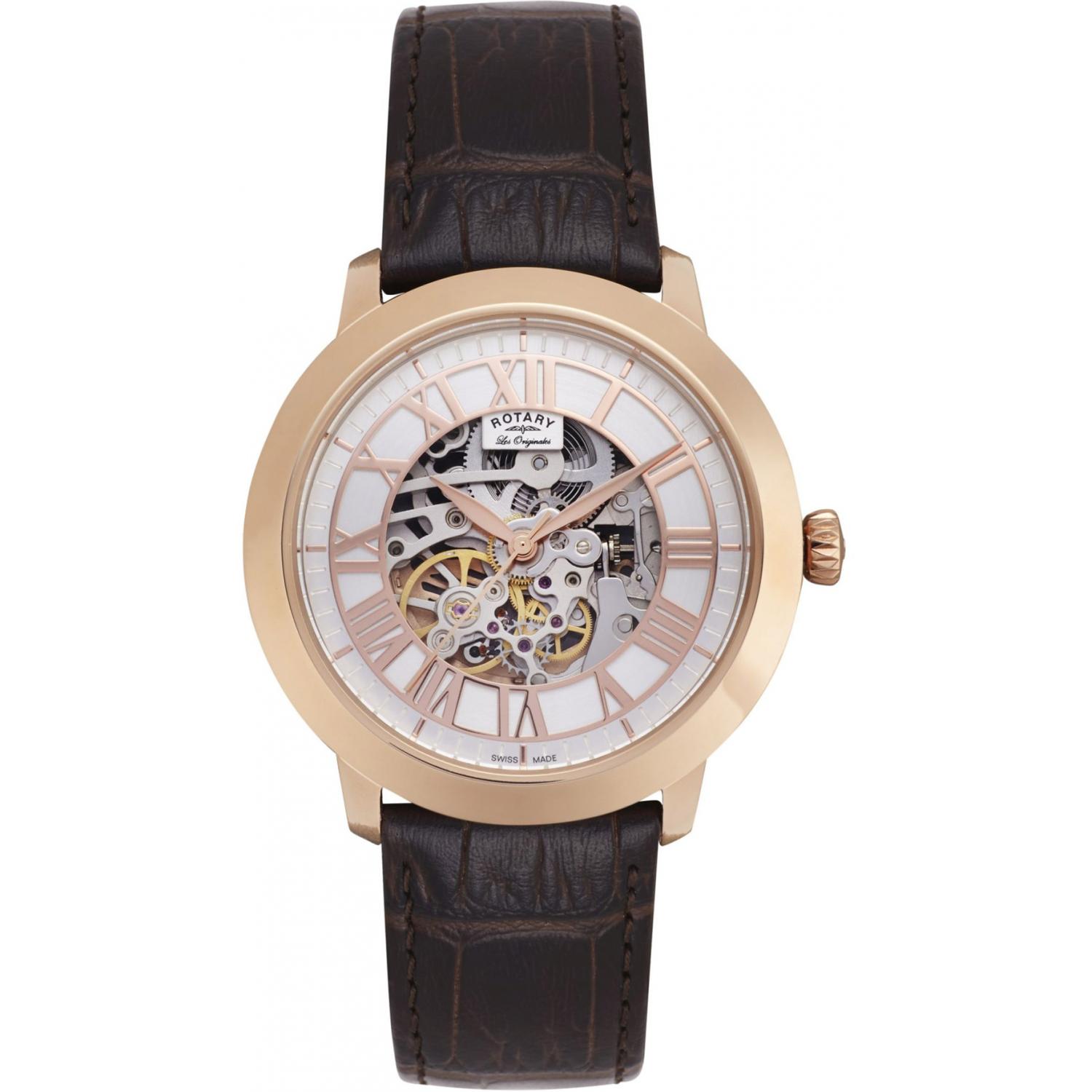 Rotary watch straps rose gold sales