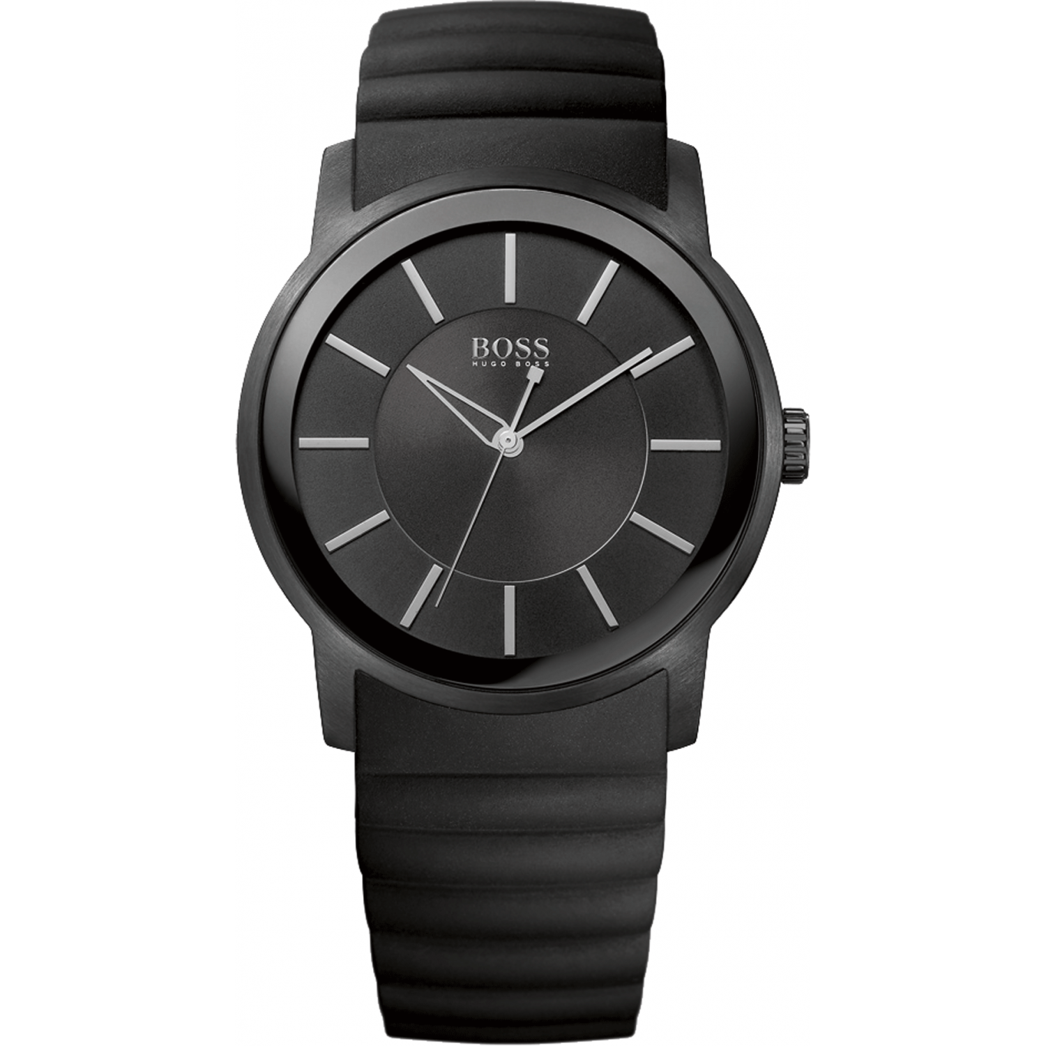 Hugo boss watch clearance black rubber strap