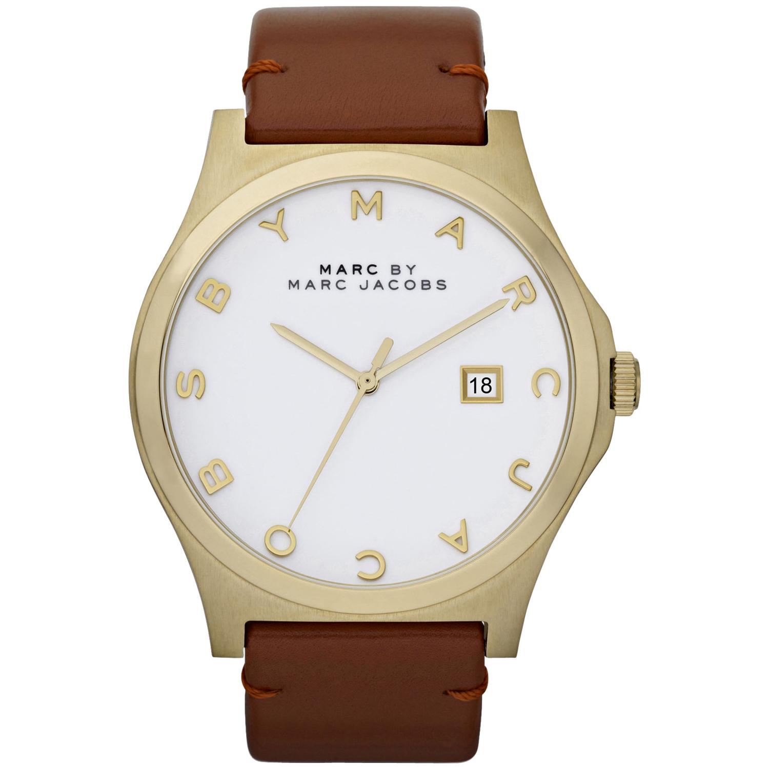 Marc jacobs leather strap watch online