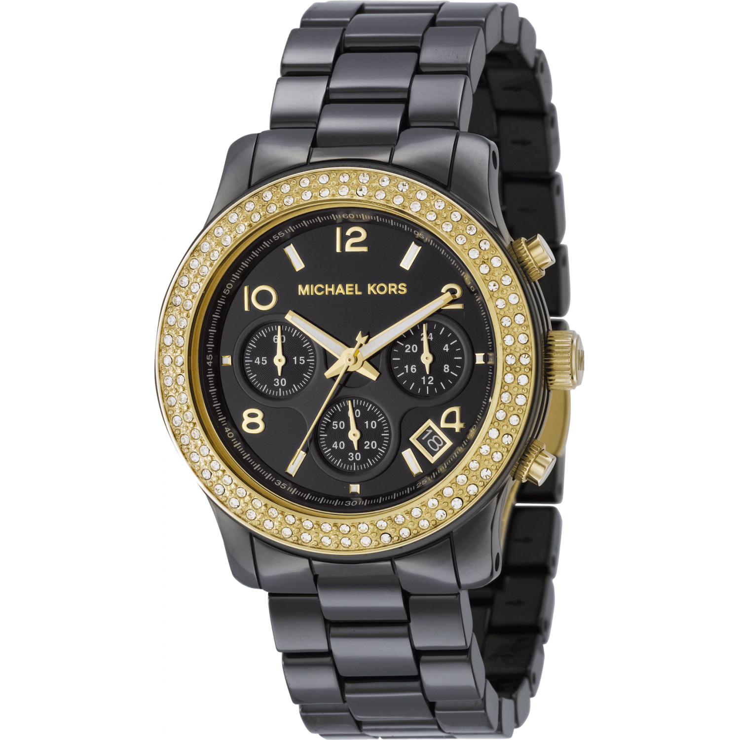 Michael kors black ceramic watch women's clearance