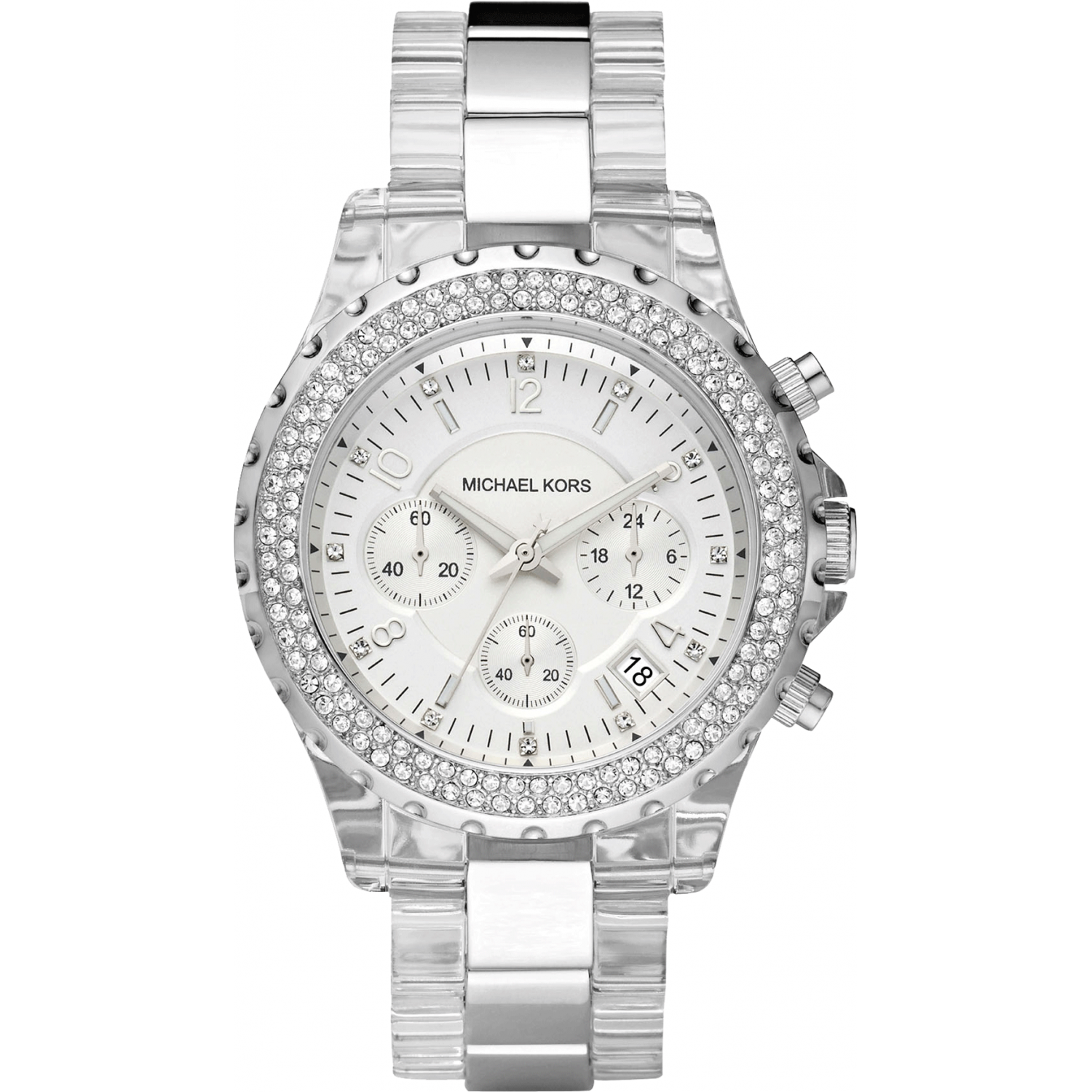 Michael kors ladies watches silver diamante sale