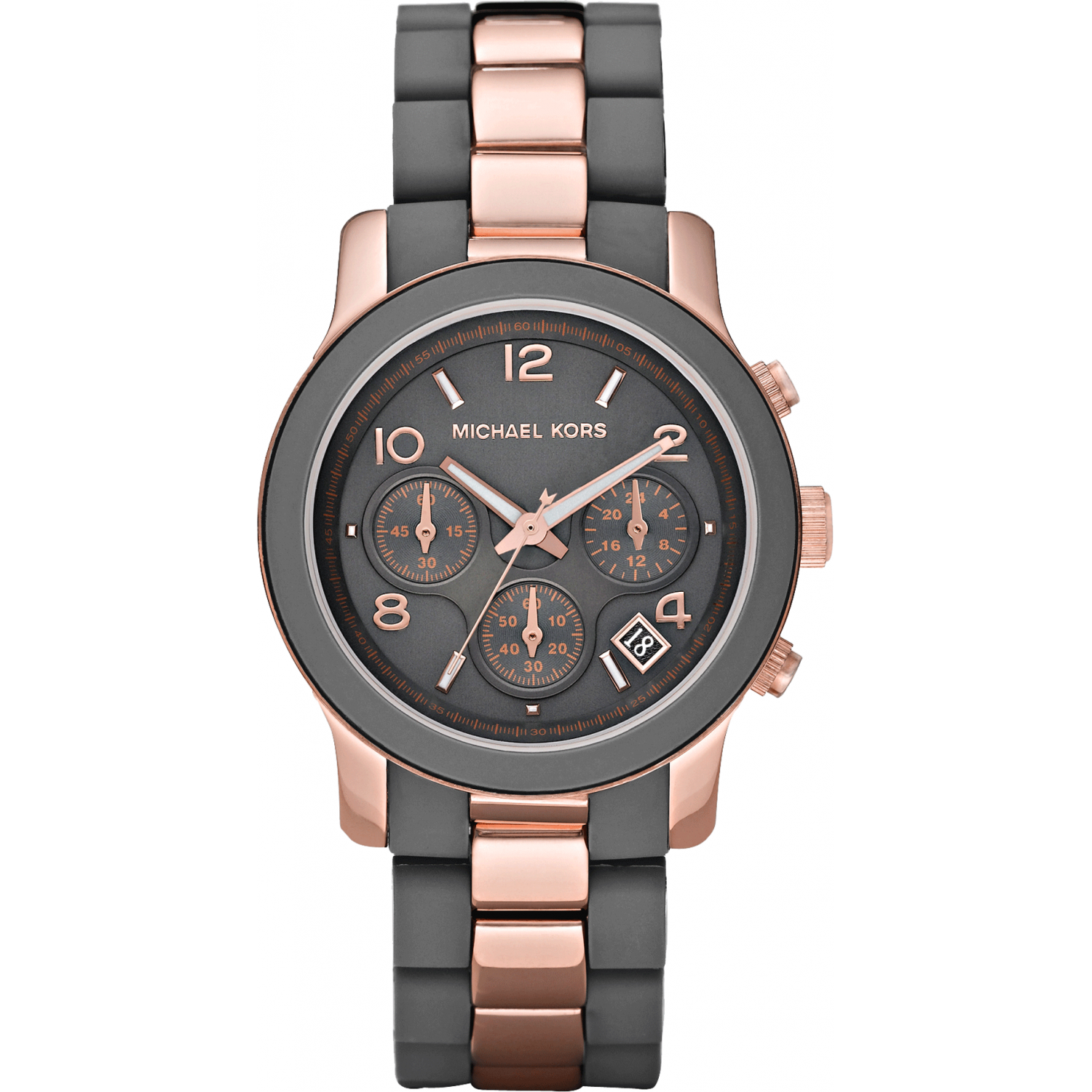 Michael kors grey and rose gold watch sale