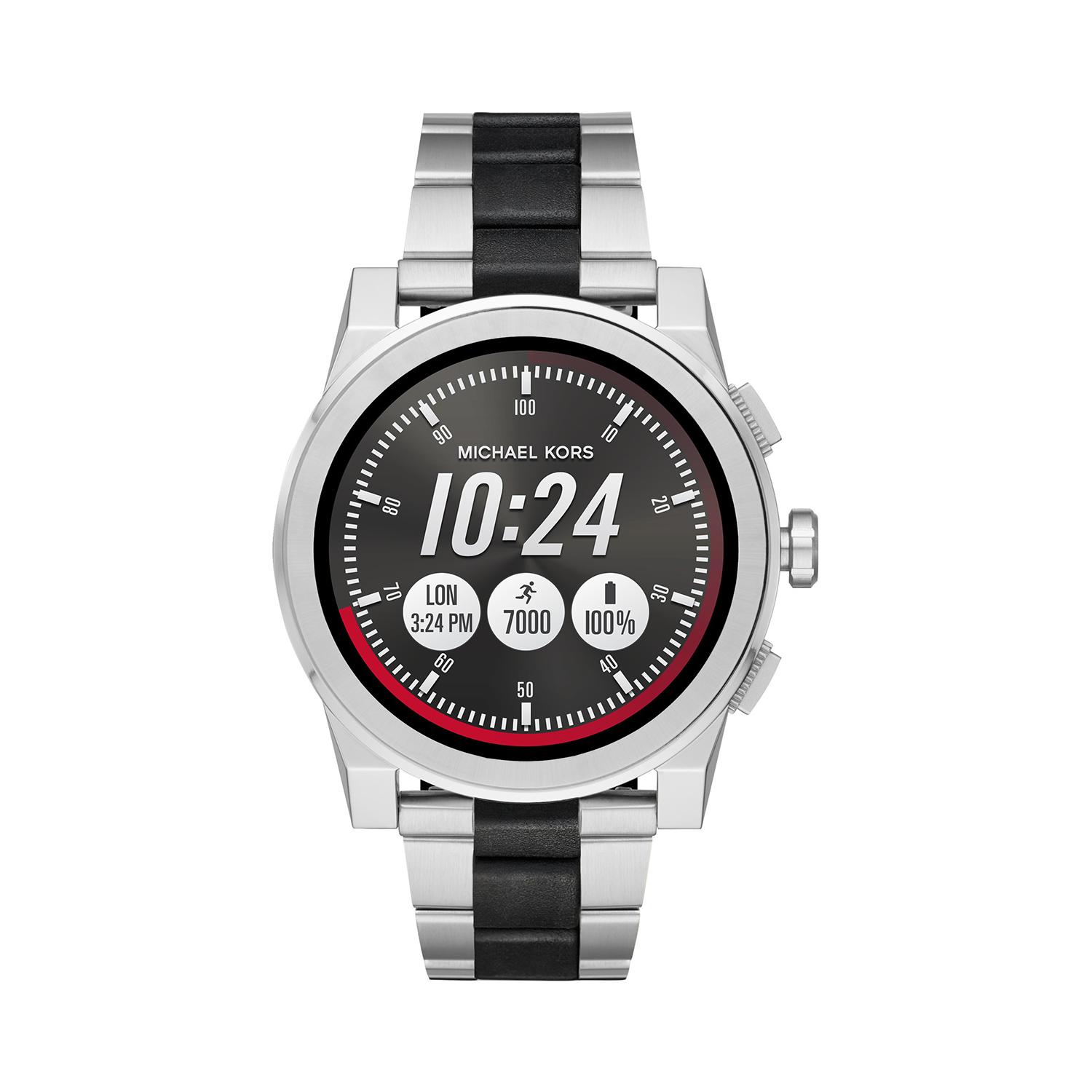 Michael kors black grayson analogue watch hot sale