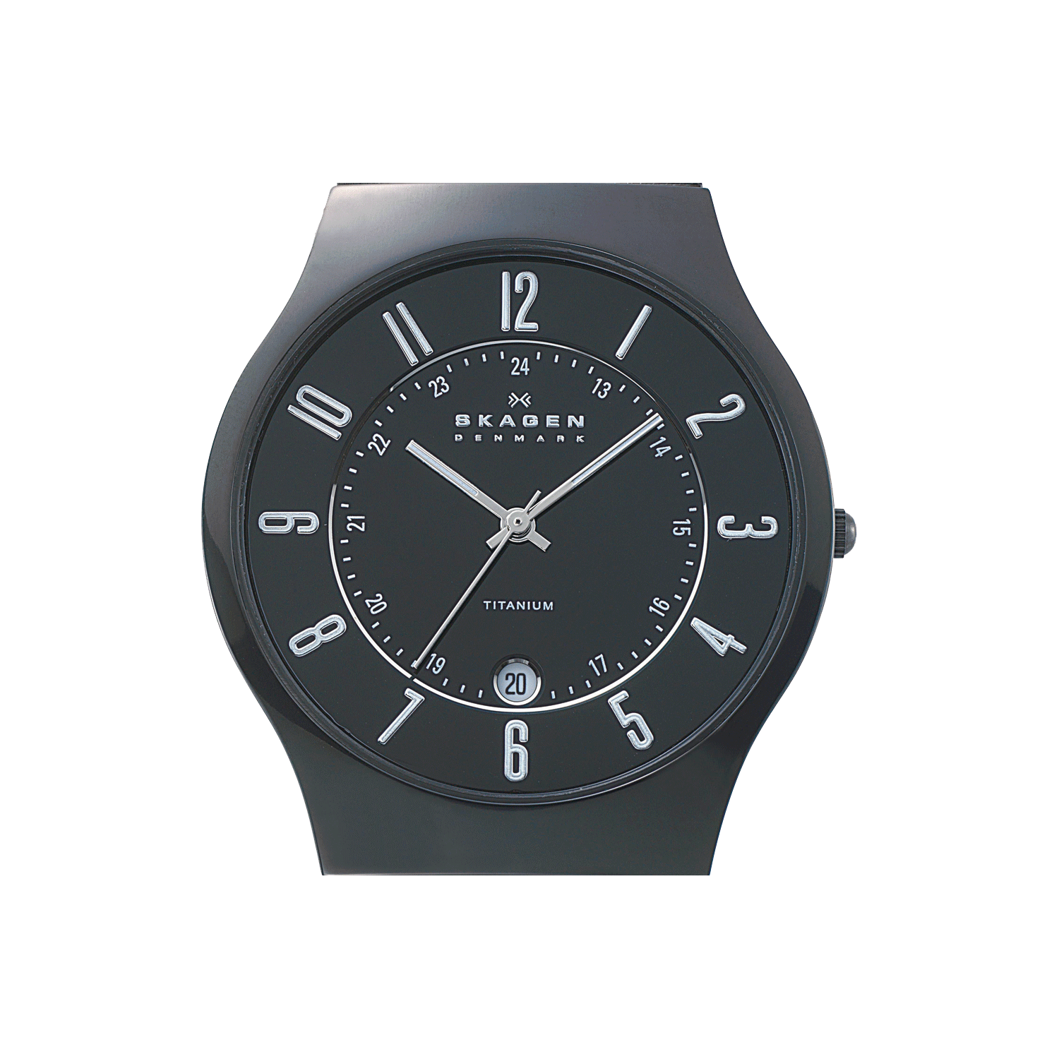 Skagen Mens Watch 37mm Black Dial Date Titanium 233XLTMB Mesh New Battery Skagen Men main image 2