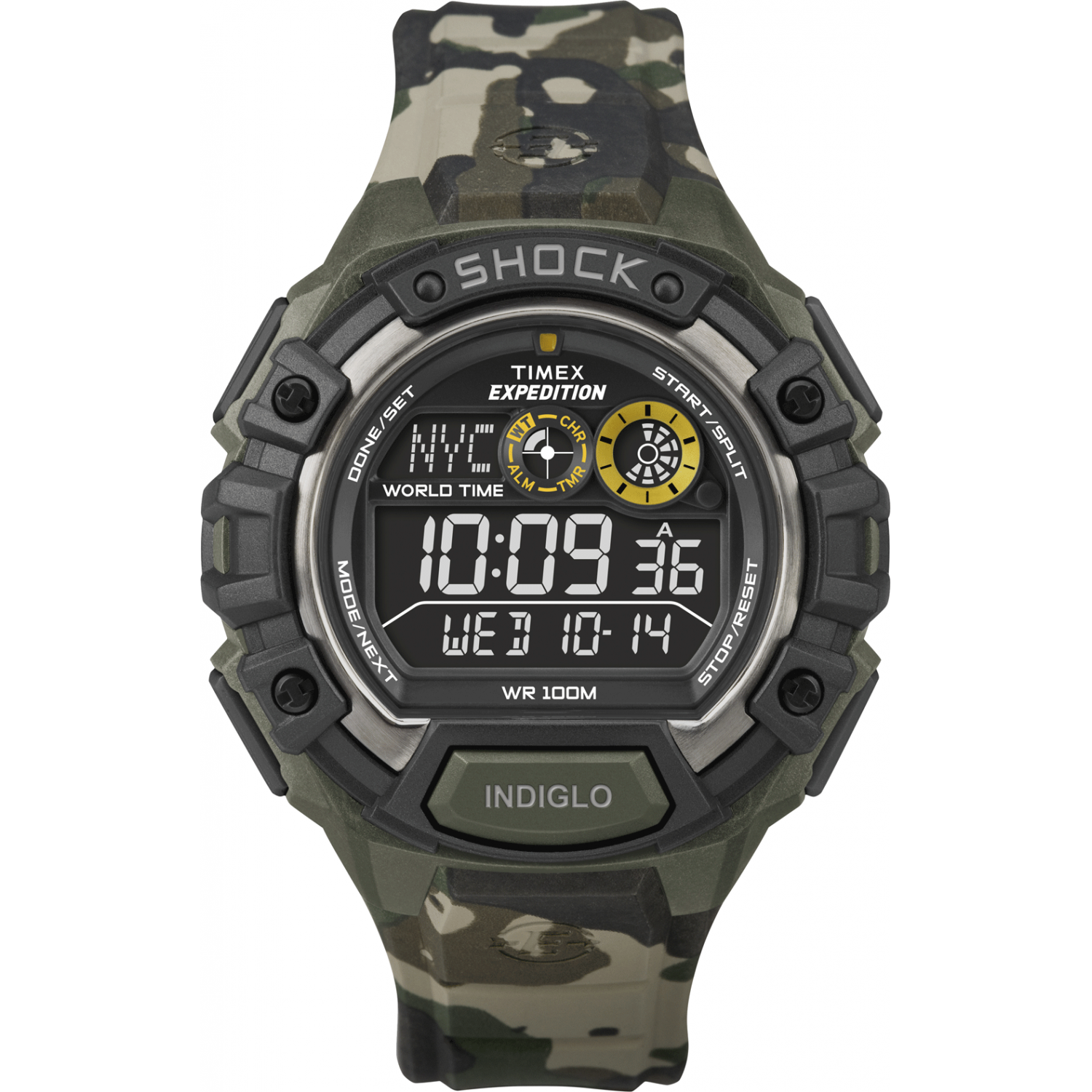 Timex Expedition T49971 Orologio Digitale Uomo – World Time, 3 Allarmi, Indiglo, 100m Water Resistant