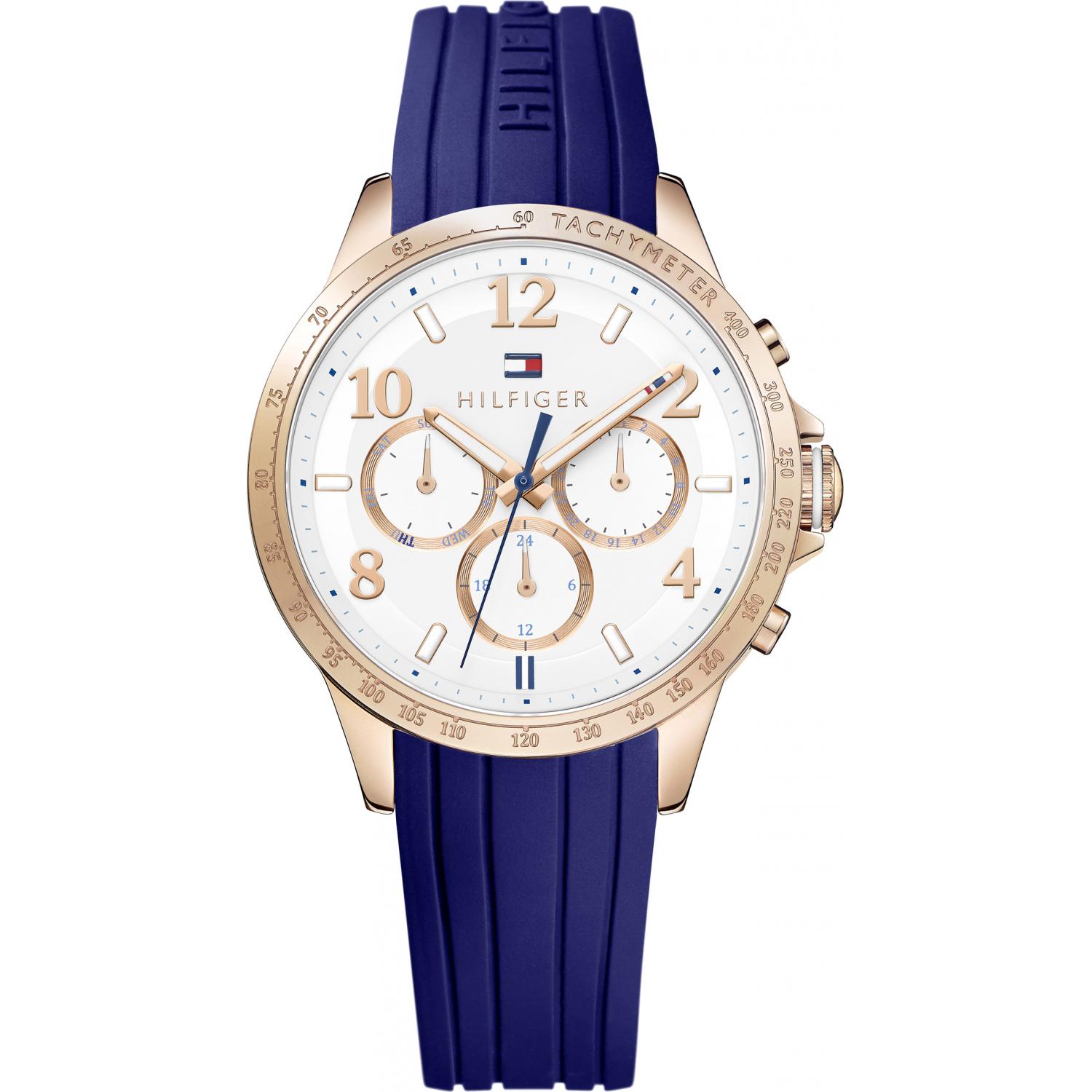 Tommy hilfiger watch online women's blue silicone strap