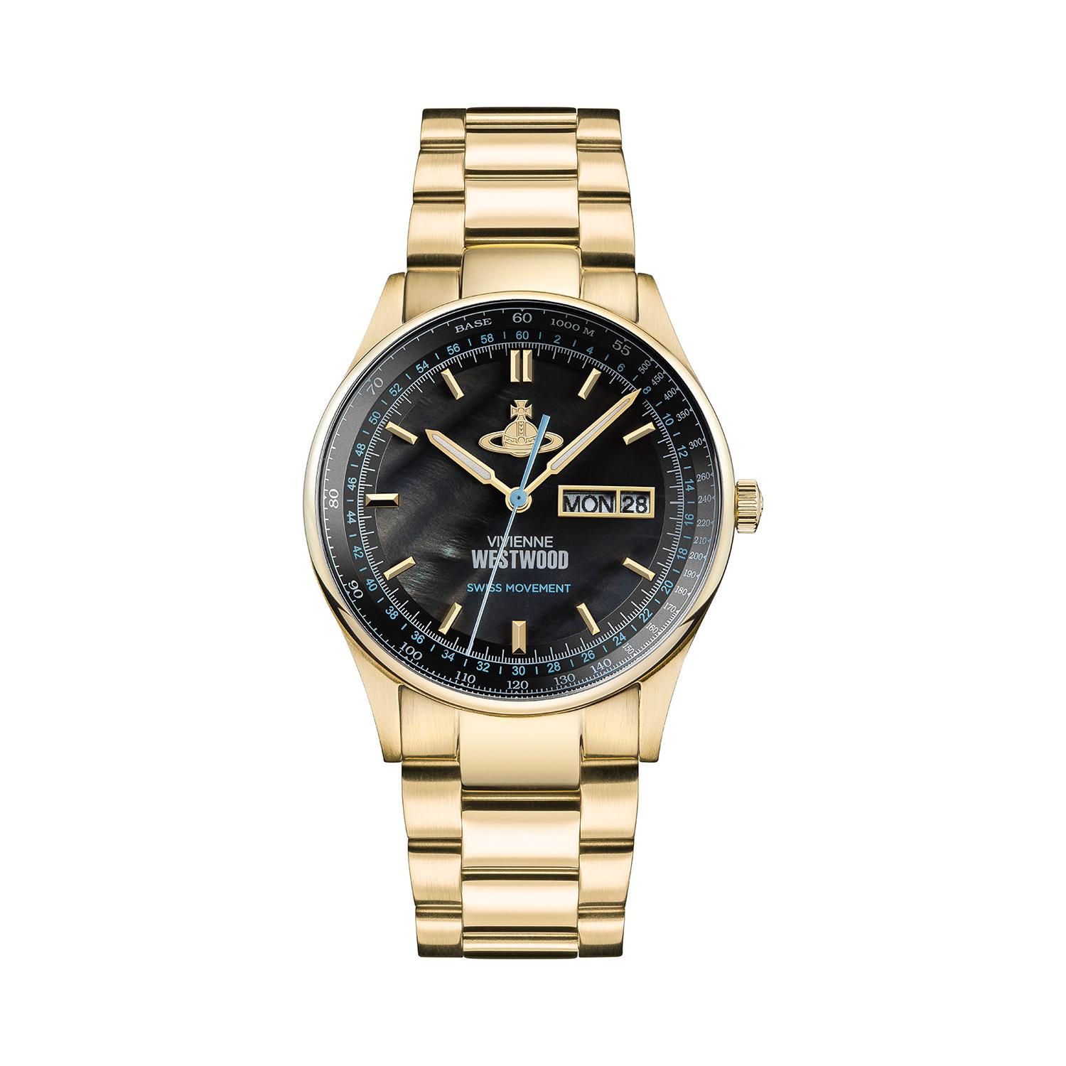Gold vivienne best sale westwood watch mens
