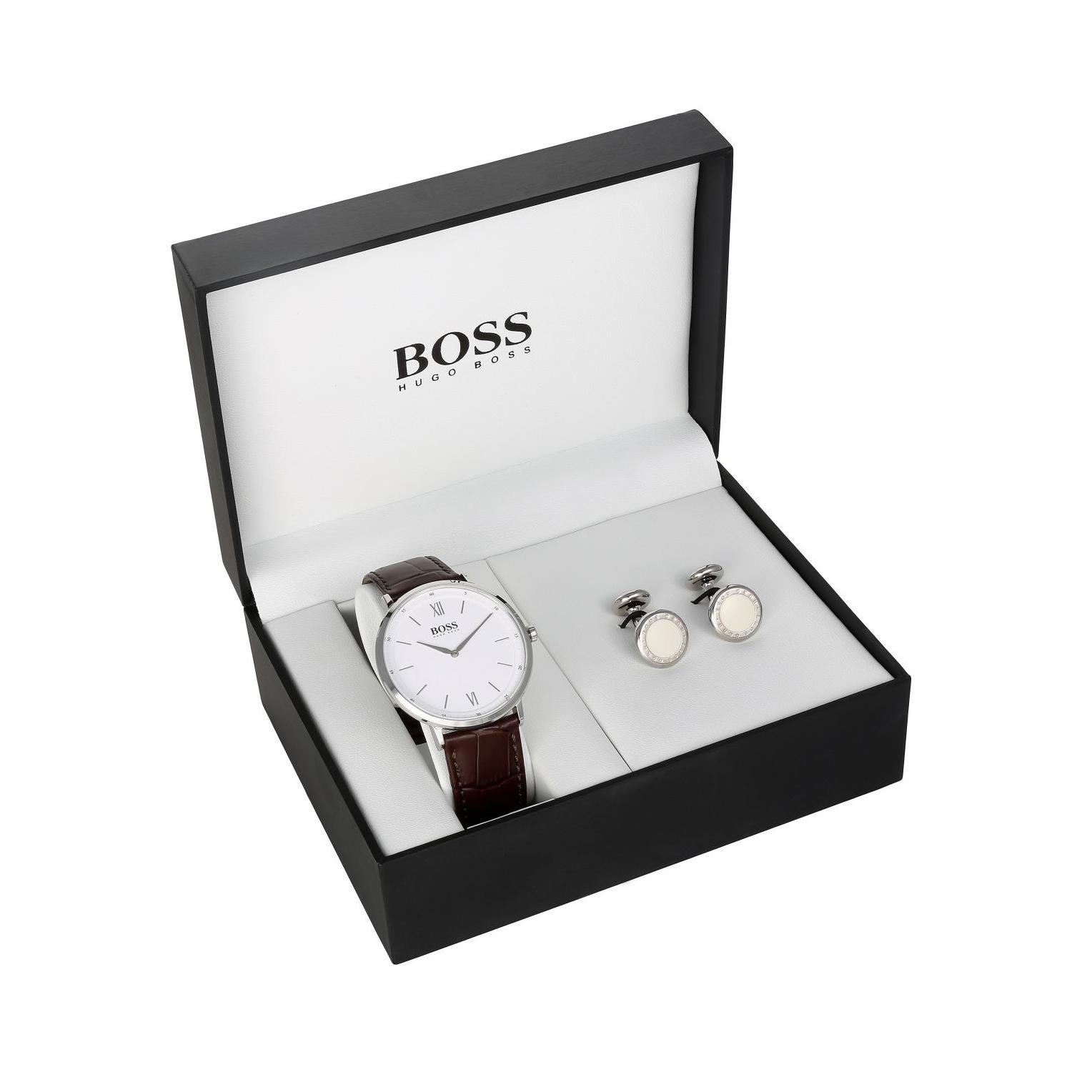 Hugo boss watch and cufflinks mens gift set on sale