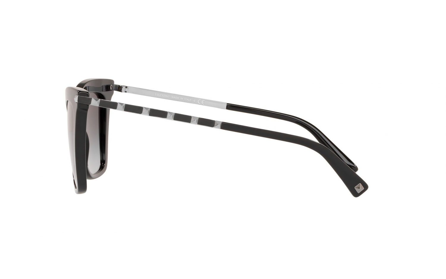 Valentino VA4061 Black Square Sunglasses 54mm Valentino - Square Acetate Sunglasses with Studs - Black  main image 2