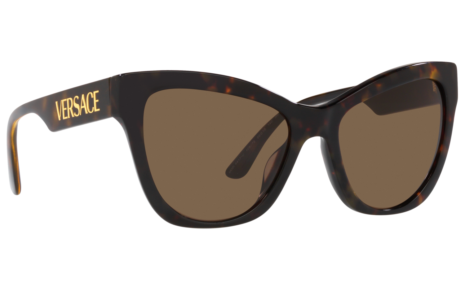 New - VERSACE Dark Brown Cat Eye Ladies Sunglasses VE4417U 108/73 56 Versace VE4417U 108/73 Havana Sunglasses for Woman  main image 2