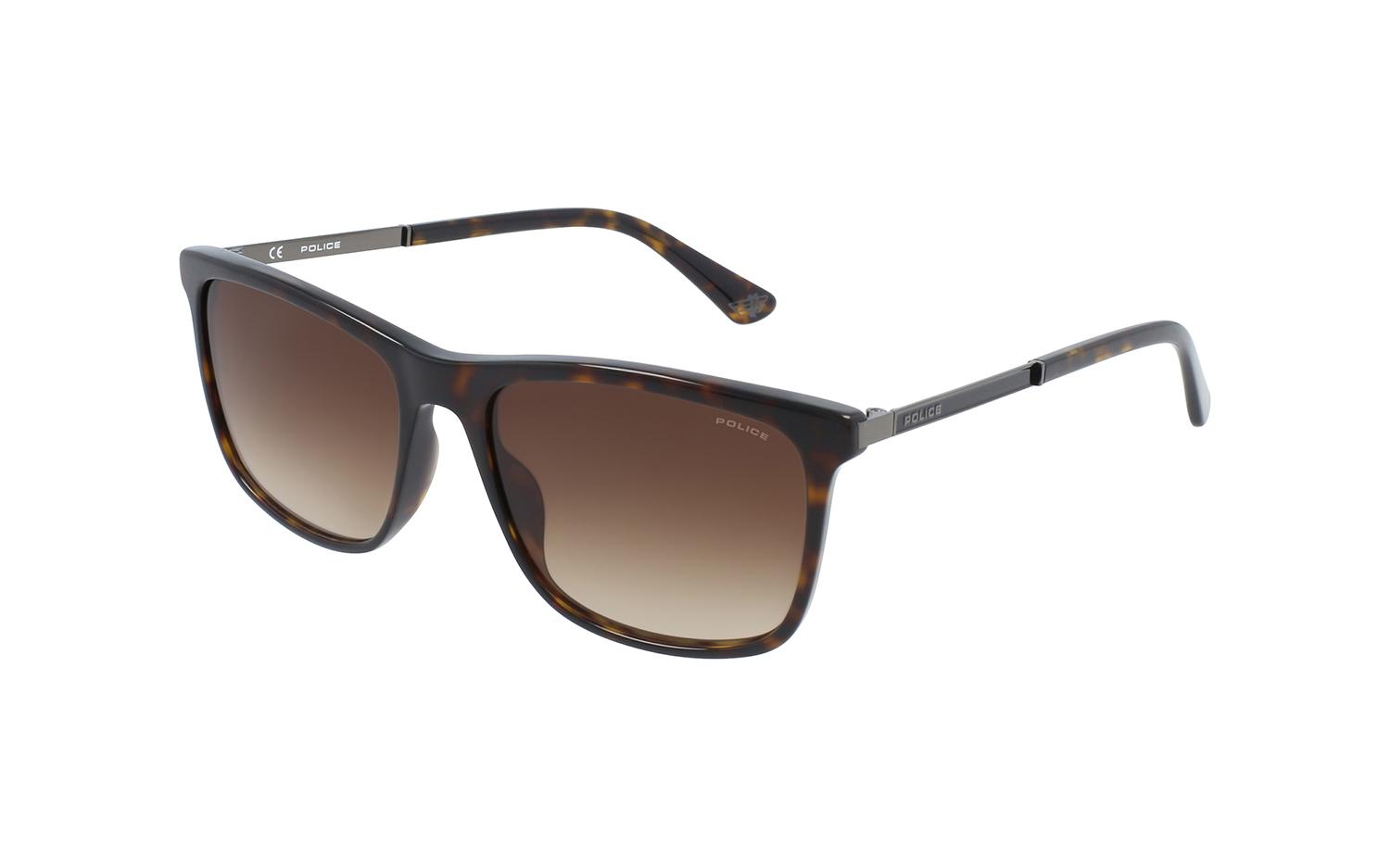 Lunettes De Soleil Police SPLE06 - Modèle SHINY STRIPED BROWN - Taille 56 Pour Homme