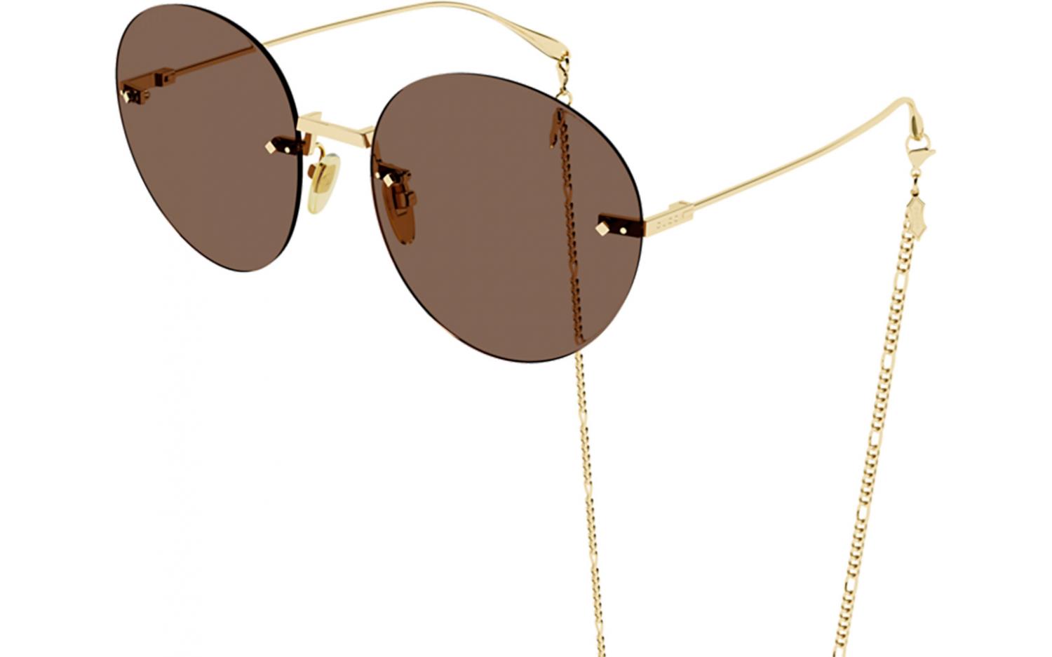 Gucci round shop rimless sunglasses