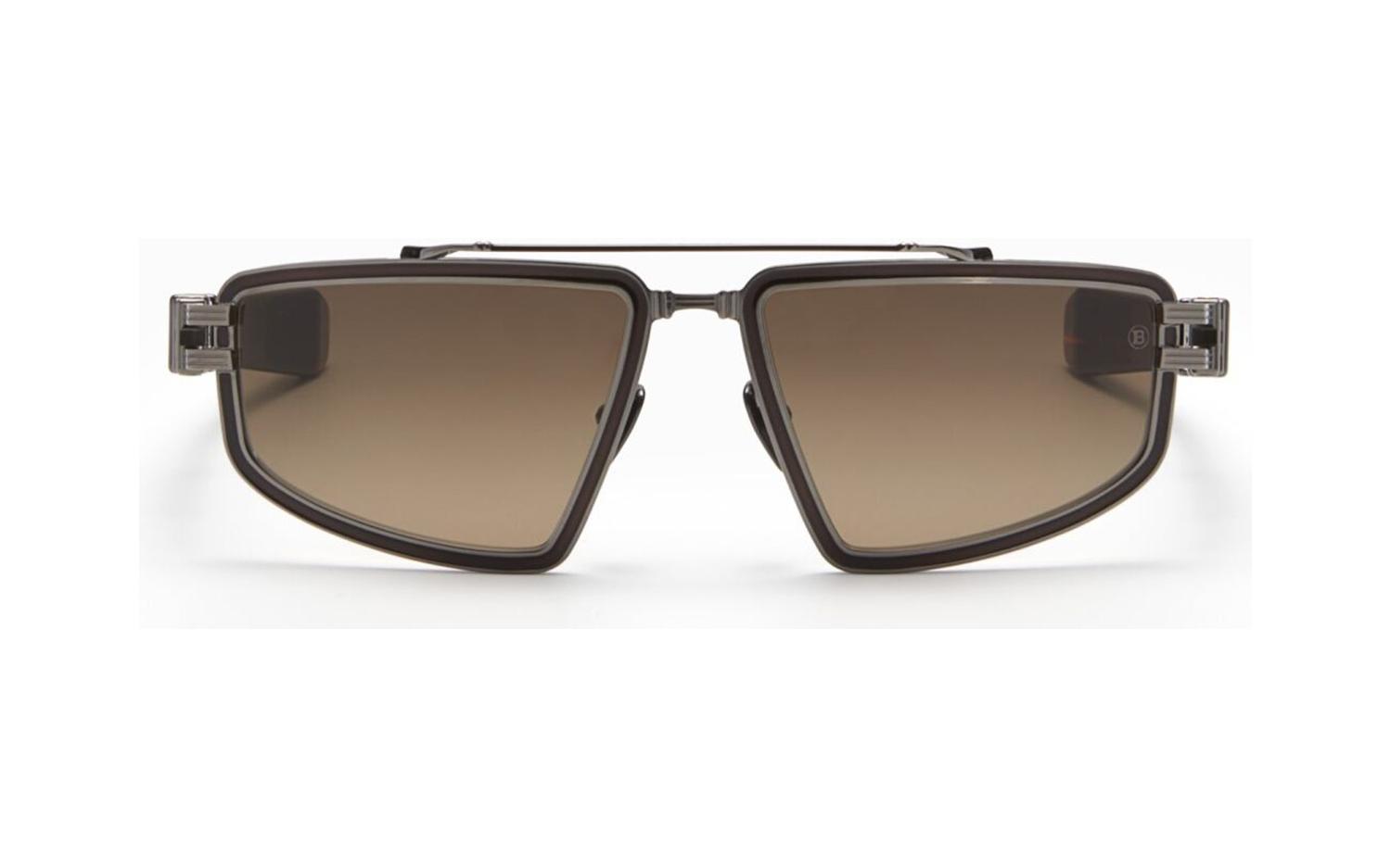 Lunettes De Soleil Balmain Titan BPS139 - Monture Titane Marron - Verres Bruns Gradient - Neuf Avec étiquettes