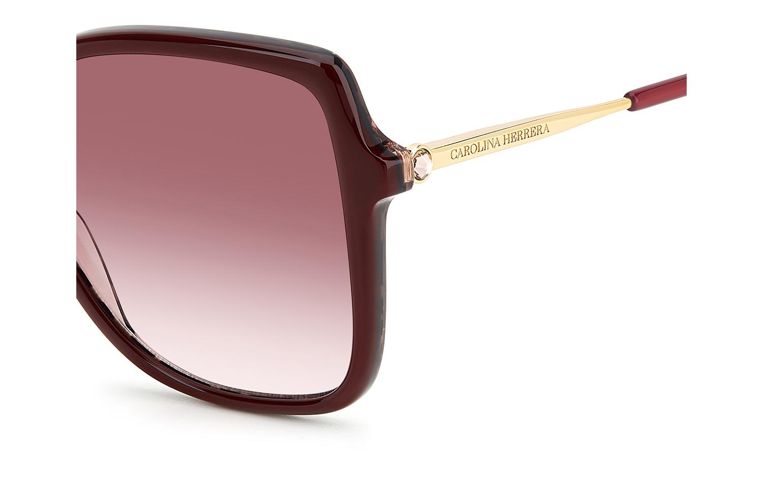 ? NIB Carolina Herrera Burgundy Oversized Sunglasses HER 0179/S Gold Temples Carolina Herrera Sunglasses for Women | eBay main image 2
