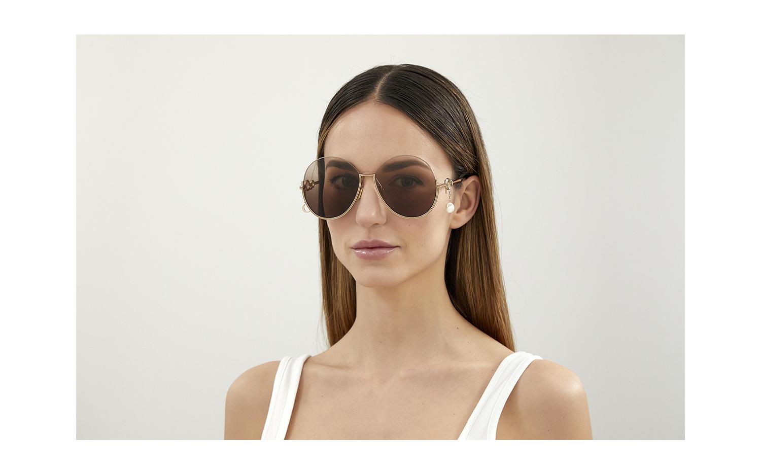 サングラス CHLOE Woman Sunglasses Gold CH0067S 004 CHLOE Woman Sunglasses Gold CH0067S 004