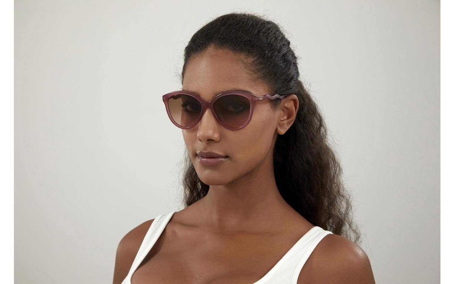 Chloe ブラウン サングラス CE 2278 Chloe】ブラウン×ベージュ ラウンド型 サングラス 小さめサイズ