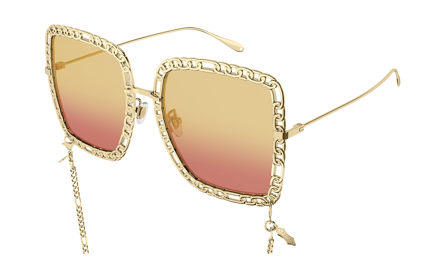 Gucci sunglasses top with gold arms