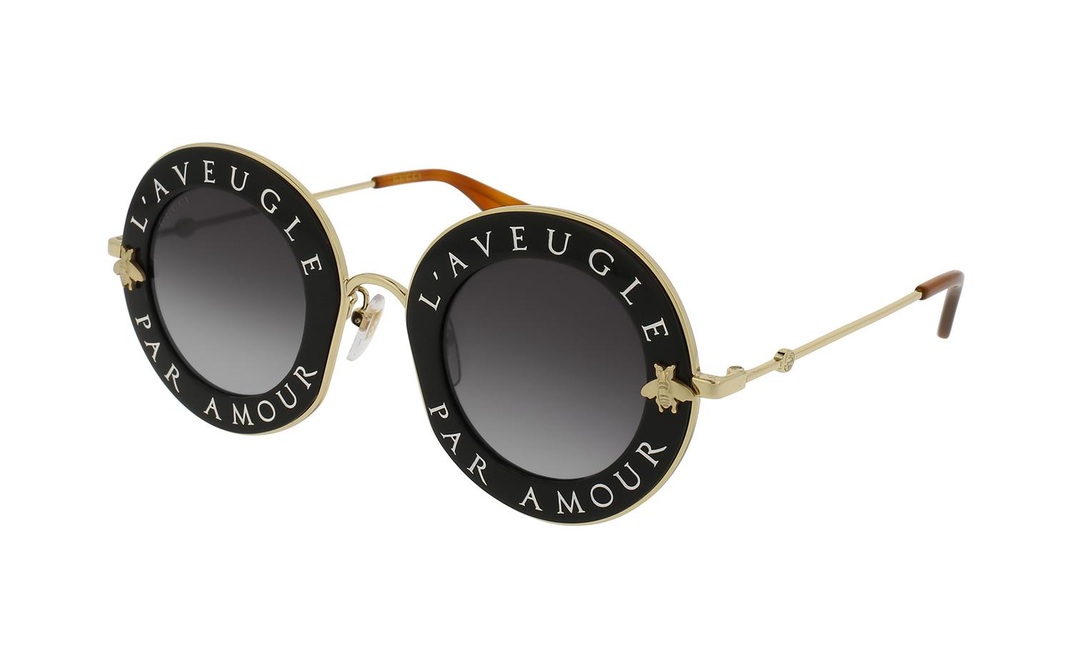 Round sunglasses top with writing
