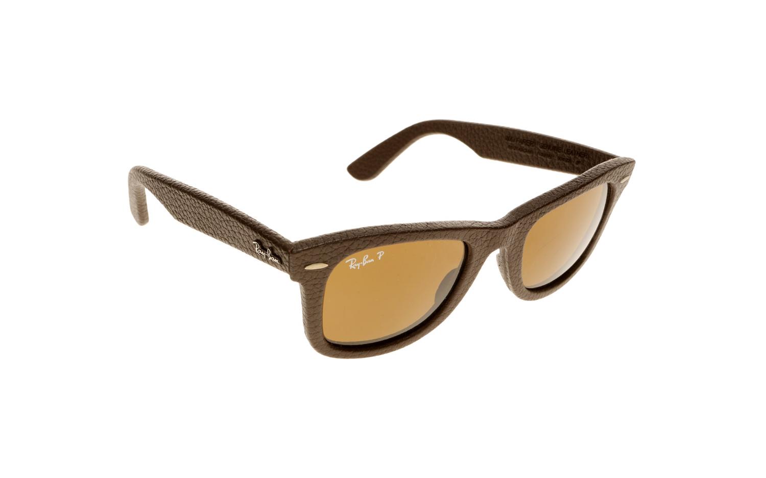 Ray Ban Wayfarer Leather RB2140QM 1153 N6 50 Sunglasses Shade Station