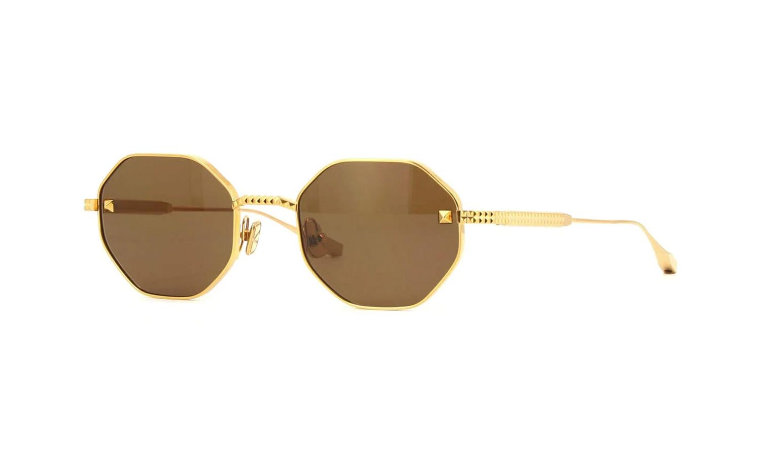 NEW VALENTINO SUNGLASSES GOLD BROWN WOMEN EYEWEAR VALENTINO VLS-122C Valentino VLS-137B Sunglasses GLD Light Gold - eye-oo.com main image 3