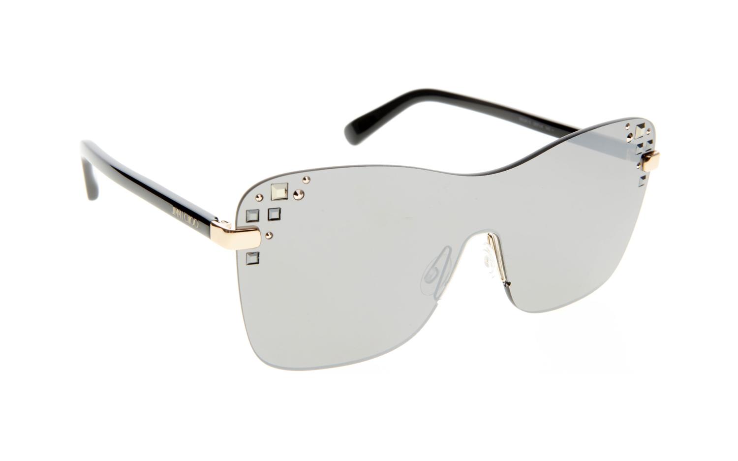 Jimmy Choo Mask Sunglasses JIMMY CHOO Leah Black Mask-Frame Sunglasses with Glitter  main image 3