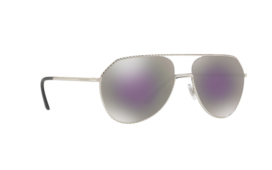 Dolce /& Gabbana Womens DG2191 DG//2191 05//25 Silver Pilot Sunglasses 59mm