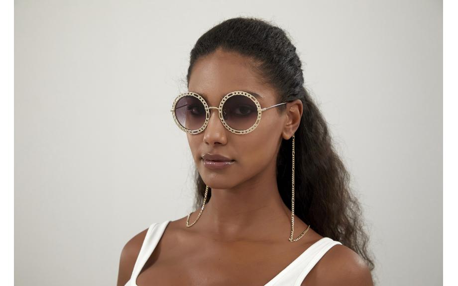 NWT Gucci GG1113S-002 Chain Gold Round 53mm Sunglasses GUCCI GG1113S/002 - Sunglasses main image 2