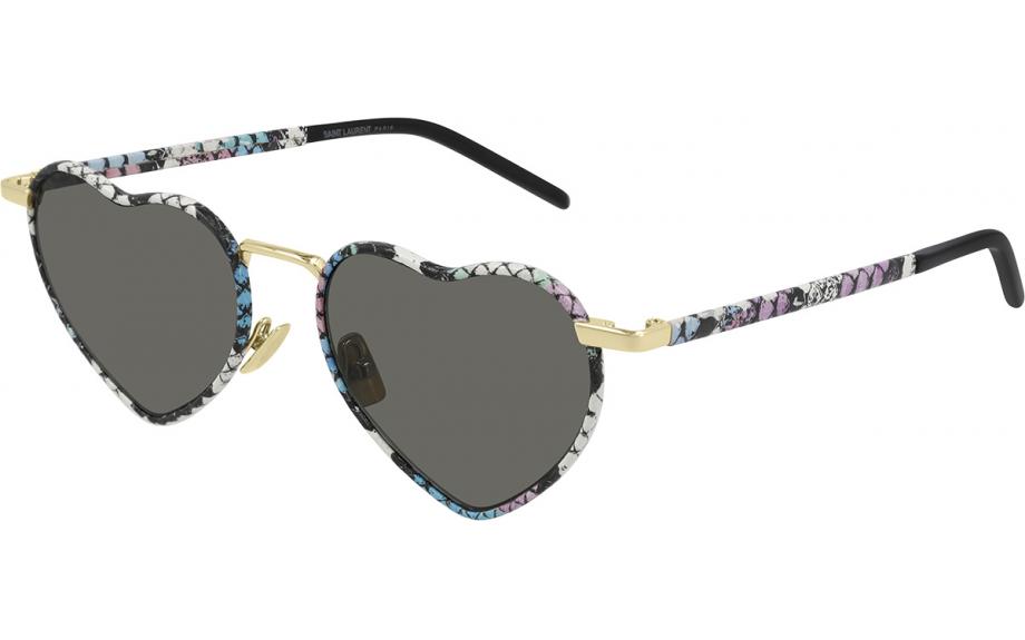 Saint Laurent Geometric Sunglasses SL301 010 51 Saint Laurent SL 301 Loulou Shiny Silver Sunglasses - eye-oo.com main image 4
