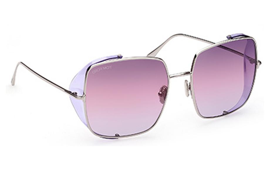Tom Ford Toby-02 TF901 Sunglasses (Silver Frame, Purple Gradient Lenses) - Tom Ford Sunglasses Toby-02 Pink Violet Silver Side Shields  main image 3