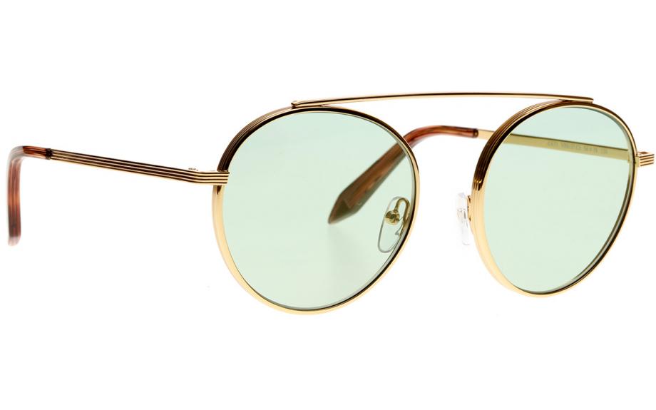 Victoria Beckham Gold and Green Single Bridge Aviator Sunglasses Victoria Beckham VB212S 712 Pilot Gold Sunglasses  main image 4