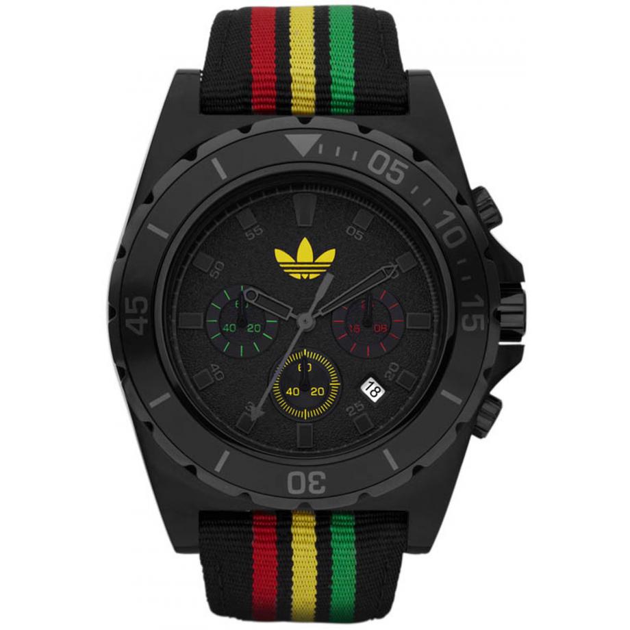 Green Adidas Watches Red Adidas Originals ADH2789 SANTIAGO Watch •