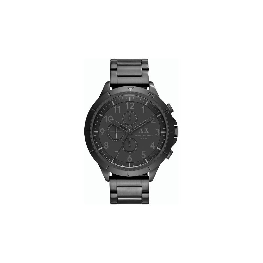 all black armani exchange watch