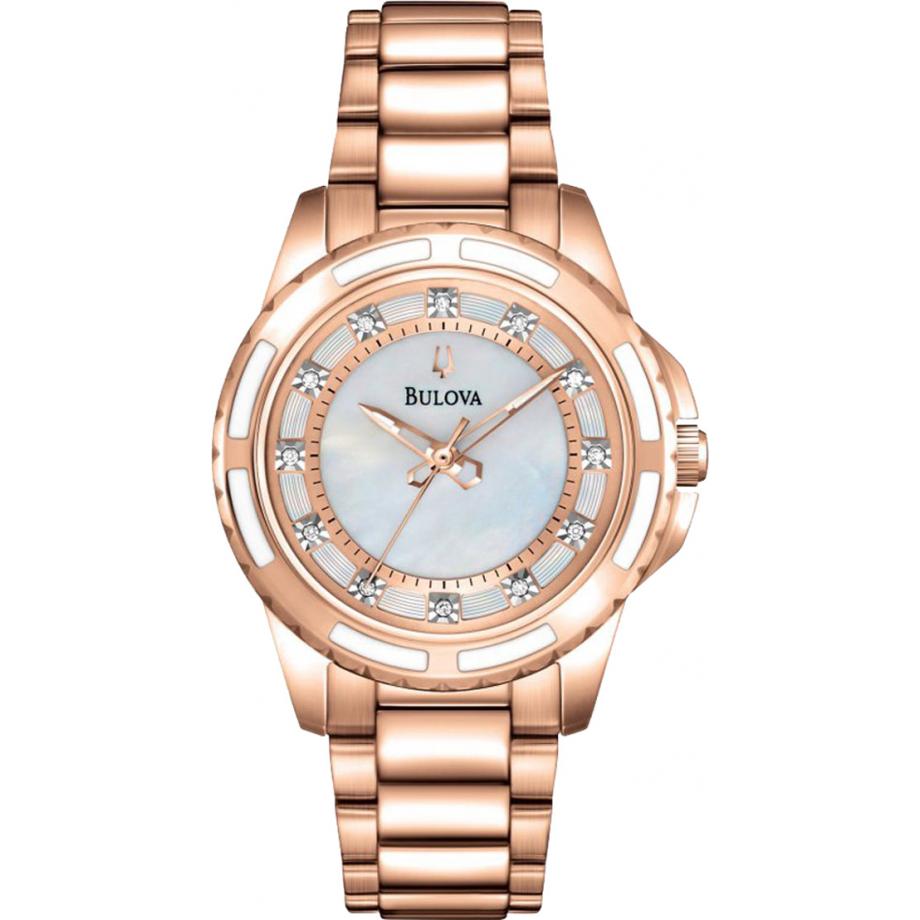 Bulova rose gold diamond watch hotsell