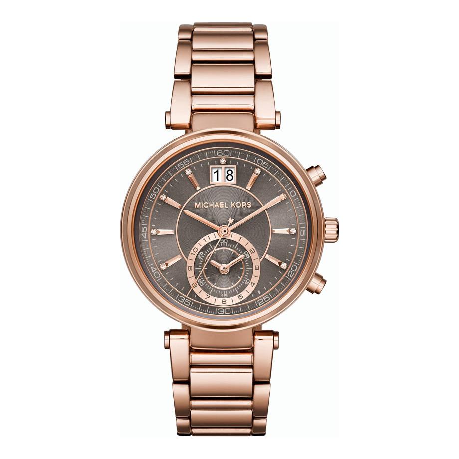 Michael kors sawyer watch rose gold deals